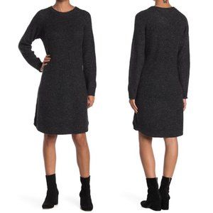 Madewell Curved Hem Sweater Dress Donegal Thunder Heather Gray Size Medium